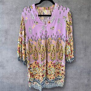 ANTHROPOLOGIE FIG & FLOWER HI LO FLORAL TUNIC